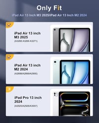 TiMOVO iPad Air 13 (M2) 2024 védőtok, tolltartóval, átlátszó hátlappal, állvány funkcióval, automatikus alvás/ébresztés, lila 2