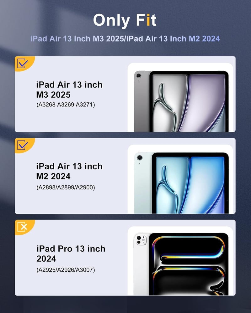 TiMOVO iPad Air 13 (M2) 2024 védőtok, tolltartóval, átlátszó hátlappal, állvány funkcióval, automatikus alvás/ébresztés, lila