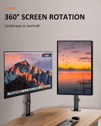 Suptek Monitortartó Konzol 13-27" Képernyőkhöz | Asztali Monitorállvány 10kg-ig | 360° Forgatható, Dönthető, Állítható Magasságú | VESA 75x7 6