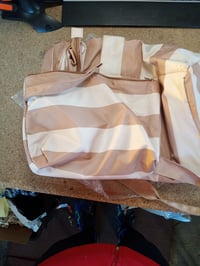 ENONEO XXL strandtáska cipzárral 55 literes vízálló shopper táska sok rekesszel barna nőknek és családoknak utazáshoz és szaunához használt 3