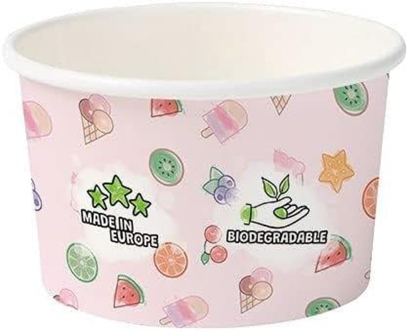 BIOZOYG Rózsaszín Mini Jégkrém Pohár Szett 75ml 40db