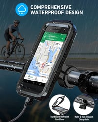 LUROON Vízálló Telefontartó Motorkerékpárra és Kerékpárra - 360° Forgatható Univerzális Tartó 5.5-7.0" Okostelefonokhoz, Rezgéscsillapítássa 2