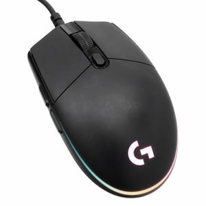 Logitech G203 LIGHTSYNC gaming miš, crni, 8000 DPI, RGB osvjetljenje — neispravan, djelomično radi: neispravan kotačić (stanje: vidi 2. sliku)