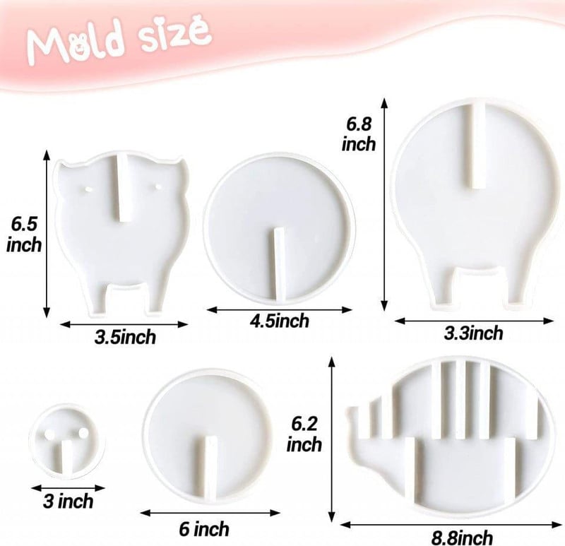 Fehér szilikon alátét készítő szett - 6 db-os DIY hobbi készlet