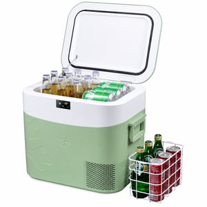 BINGI prijenosni auto hladnjak 22L, 12V/24V DC i 100-240V AC, -18°C–15°C, za kampiranje i putovanja — neispravan (stanje: vidi 2. sliku)