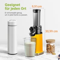 AOBOSI Mini Lassú Gyümölcsprés Visszaforgató Funkcióval - Elektromos Facsaró 2 Pohárral, 45 mm Széles Adagolónyílás, Zöld 2