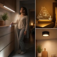 Pachet Iluminat Nocturn: Lanternă LED + Lampă senzor + Lampă veghe + Spot LED 6W 1