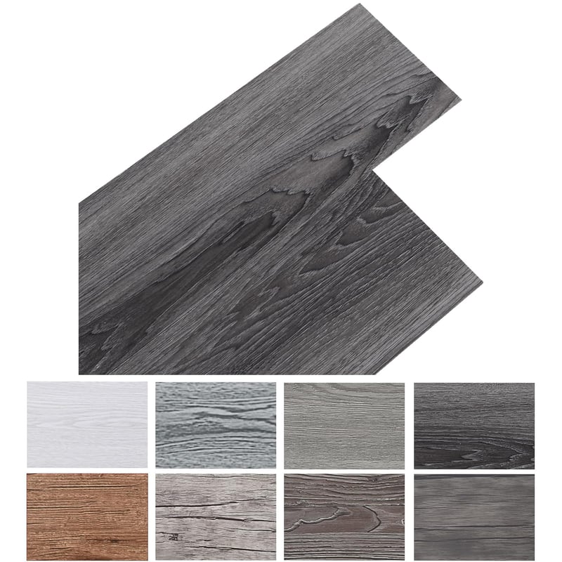 INMOZATA Öntapadós PVC Padlóburkolat - 5,02 m² / 36 Lap, Sötétszürke, Vízálló, Csúszásmentes, 2 mm Vastag, Könnyen Vágható Vinyl Padlólap