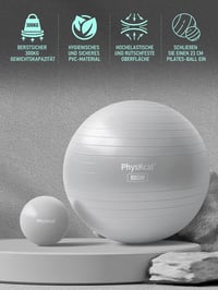 PhysKcal Fenyőzöld Fitness Labda Szett - 55 cm Tornalabda és 23 cm Pilates Labda, Csúszásgátló Ülőlabda Otthoni Edzéshez, Irodába és Jógához 2