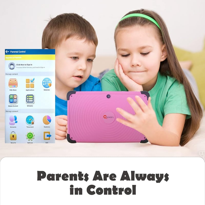 CWOWDEFU 8 Colos Rózsaszín Gyerektablet 32GB WiFi Android Szülői Felügyelettel