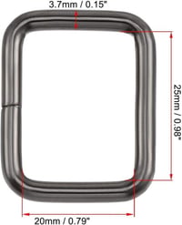 Fekete Fémgyűrű Készlet Táskákhoz - 15db, 25x20mm 3