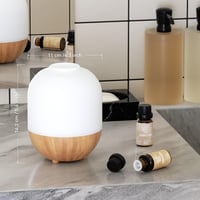 SALUBRITO Aroma Diffúzor 100ml - Ultrahangos Illóolaj Párologtató Fa Mintázattal - Kompakt Aromaterápiás Készülék Otthonra, Irodába - Ajándé 5