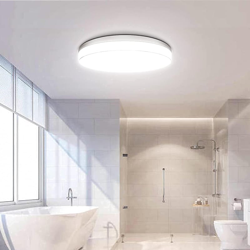 tekstap LED Mennyezeti Lámpa 24W, 4000K Természetes Fehér, IP54 Vízálló, 2400 Lumen, 30cm Kerek, Fürdőszobába, Konyhába, Nappaliba, Hálószob