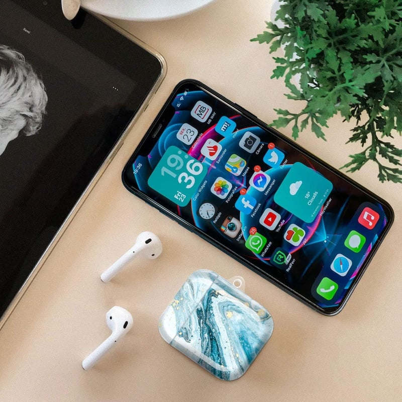 Apple AirPods 1-2 Kék Szilikon Tok Karabínerrel