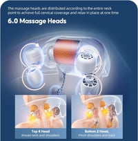 Új 2024 Shiatsu nyak- és vállmasszírozó készülék melegítéssel, 5D forgó masszázzsal - szürke 3
