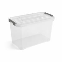 Curver Handy Plus Tárolódoboz Fedéllel 65 L, 60x40x38,8 cm, Átlátszó — hibás, részben működik: törött tető (állapot: lásd a 2. képet) 1