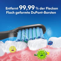 DADA-TECH Elektromos Gyerek Fogkefe 3-12 Éveseknek - Űrhajós Fekete, 3 Tisztítási Mód, Időzítő, Szokásformáló Matricák, Újratölthető 6
