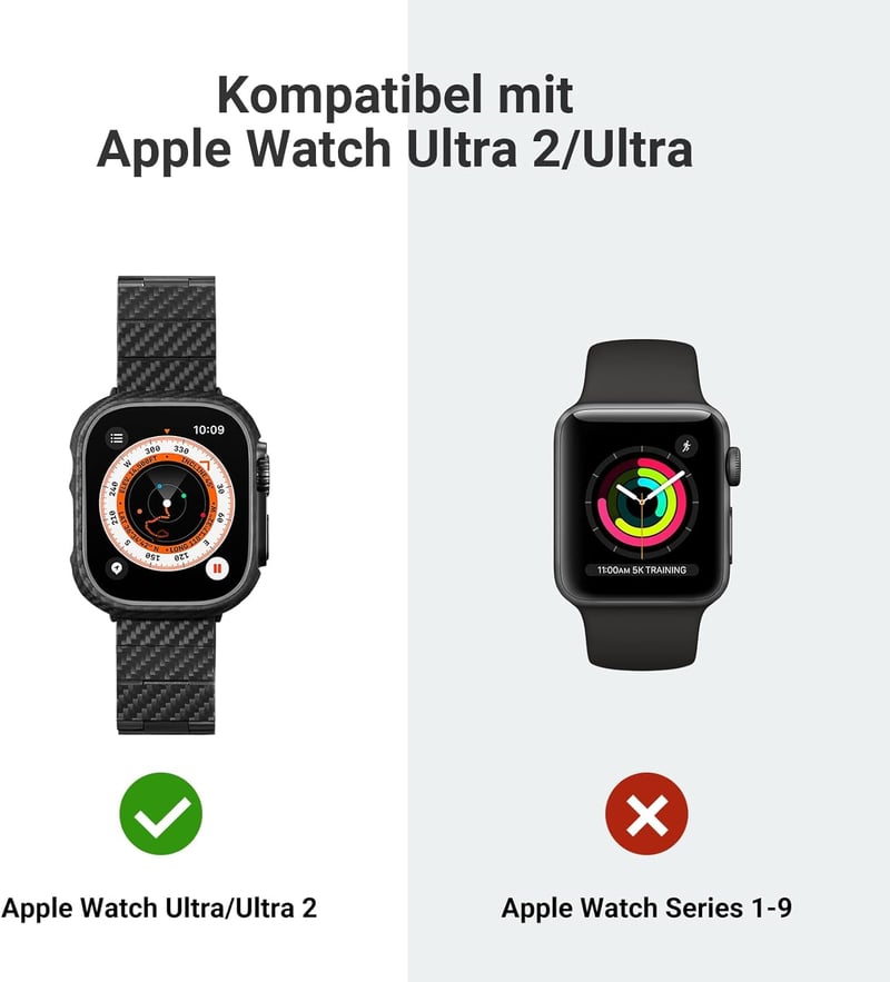PITAKA ultravékony aramidszálas védőtok Apple Watch Ultra 2/Ultra 49mm-hez - fekete