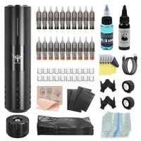 TATELF Vezeték Nélküli Tetoválógép Szett - 1800 mAh Akkumulátor, 20 Tűpatron, 100 Gépvédő, Gyakorlóbőr 1
