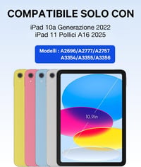 Earto iPad 10. Generációs Tok QWERTY Bluetooth Billentyűzettel és Touchpaddel - 10.9" (2022) - Levehető Billentyűzet, Apple Pencil Tartó, Fe 2