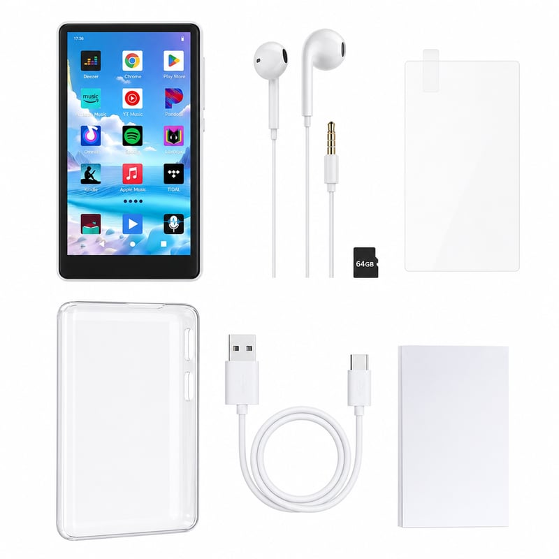 Player MP3 PINHUI 32GB Bluetooth 5.3 WiFi Spotify ecran tactil de 4,5 inchi — defect, pentru piese: nu funcționează (stare: vezi imaginea 2)