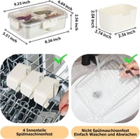 SHTALHST Uzsonnás Doboz 4 Kivehető Rekesszel - Fedeles Snack Tároló Gyümölcsökhöz, Édességekhez és Kekszekhez - BPA-mentes, Kézi Mosogatású 3