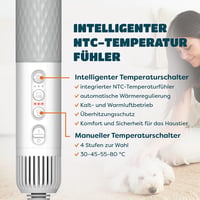 KUUBIA 5 az 1-ben Kisállat Hajszárító 900W - Kutyáknak és Macskáknak, Negatív Ion Technológiával, Hőmérséklet Szabályozással, 4 Fejjel, Mind 3