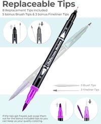 Ohuhu 160 darabos kétoldalú filctoll készlet - Brush pen és vékony hegyű, vízalapú, kalligráfiához, rajzoláshoz 7