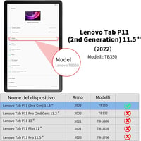 Lenovo Tab P11 (2. gen) 11.5" EasyAcc olasz bluetooth billentyűzetes tok - fekete 2