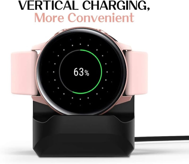 MoKo Töltőállomás Samsung Galaxy Watch 4/4 Classic/3/Active 1/2 Okosórákhoz - Hordozható Szilikon Tartó, Csúszásmentes Töltőállvány