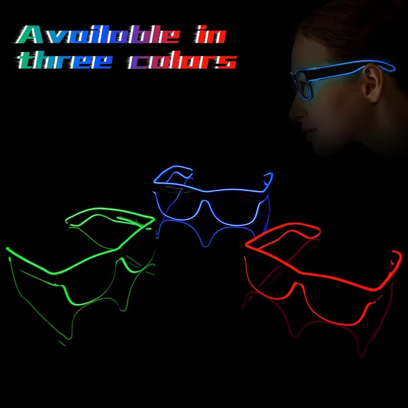 Villogó LED Neon Szemüveg - Flintronic Partykellék Fesztiválokra, Halloweenre