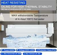 HOCANFLO 400W Szennyvízszivattyú - Réz Tekercselésű Csendes Emelőberendezés Zuhanyzóhoz, WC-hez, Mosogatóhoz és Kádhoz - 6000 L/óra Teljesít 5