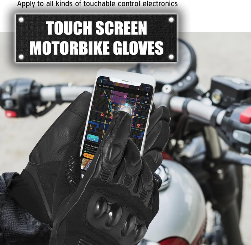 WESTWOOD FOX S-es méretVízálló Motoros Kesztyű - Téli, Bőr, Érintőképernyős, Unisex Kesztyű Motorozáshoz