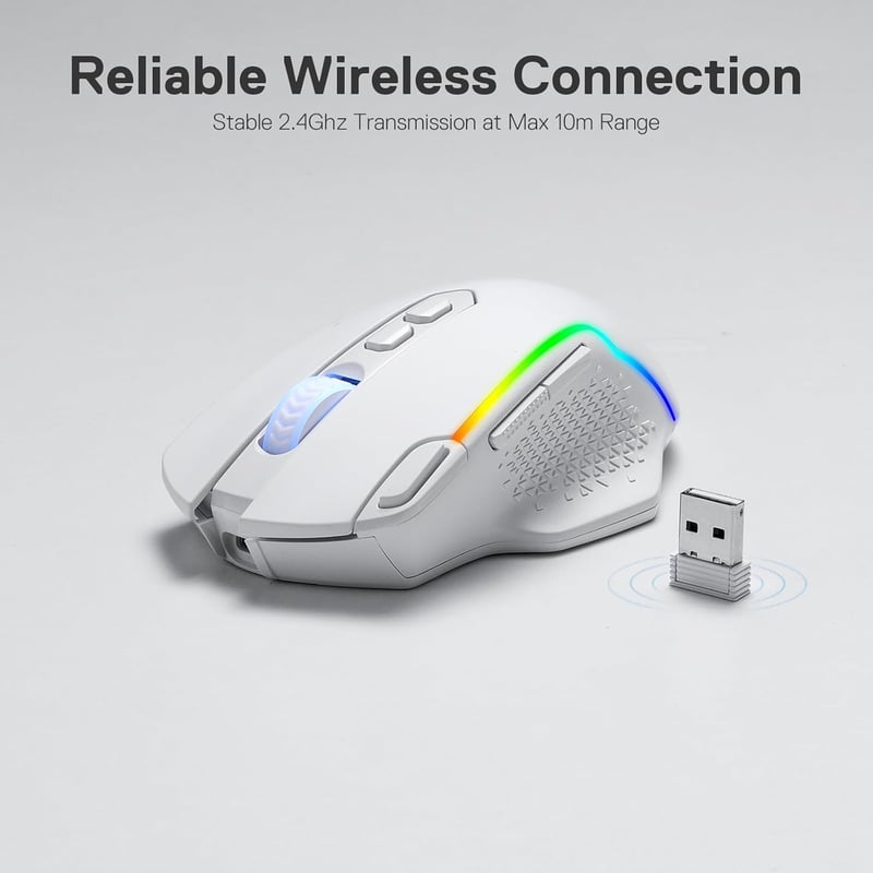 Redragon M810 Pro Wireless Gaming Egér 10000 DPI RGB Háttérvilágítással