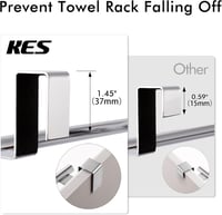 KES Home SUS304 Rozsdamentes Acél Konyhai Törölközőtartó - Ajtóra Akasztható, Polírozott Felület, 2 db, U-alakú, 5 kg Teherbírás 5