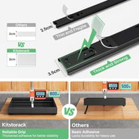 Kitstorack Teleszkópos Fiók - Kihúzható Tárolópolc Konyhaszekrényekbe 30-50 cm Szélesség, 43 cm Mélység, Fekete Fém, Fúrás Nélkül 3