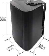 Herdio 5.25" Bluetooth Vízálló Kültéri Hangszóró - 200W, Forgatható Fali Konzollal, Beltéri-Kültéri Használatra, Fekete 8