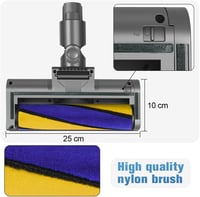 DrRobor LED Világításos Puha Görgős Padlófej Dyson V7 V8 V10 V11 Porszívókhoz - Mosható Tisztítófej Kemény Padlóhoz, 180° Forgatható 7