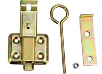 KeyMet GmbH Horganyzott Sárga Padlócsapda Retesz Ablakzár Horoggal - 80mm Hosszú Biztonsági Zár M4 Csavarfuratokkal - 1, Galvanised Yellow 4