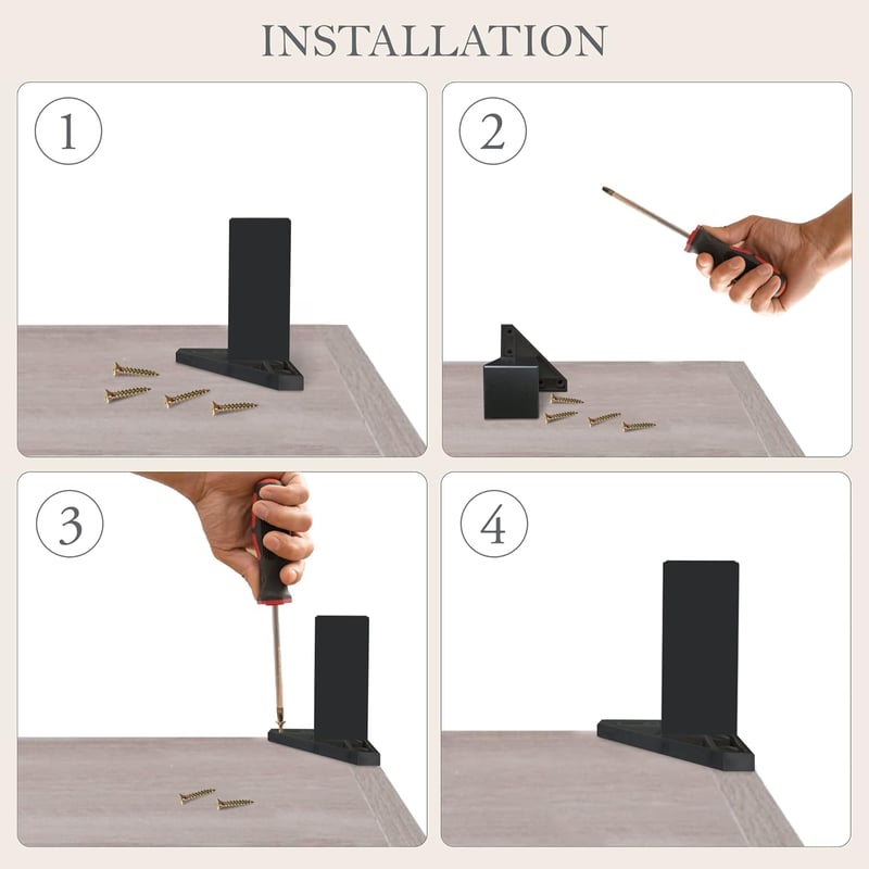Kukicu Bútorlábak - 8 db Fekete Négyzet Profilú (40x40 mm) Bútorláb Szett - 8 cm Magas - Csavarokkal - Modern Stílusú - 200 kg Teherbírás
