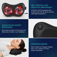 VOYOR-HEALTH Shiatsu Nyakmasszírozó Párna Melegítő Funkcióval, 6 Forgó Masszázsfejjel, Hát, Derék, Láb és Test Fájdalomcsillapításra, Otthon 5