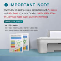 ZIPRINT 963 XL Tintapatron Multipack - Kompatibilis HP OfficeJet Pro 9010-9025 Nyomtatókkal, Nagy Kapacitású, 4 Szín (Fekete, Cián, Magenta, 2