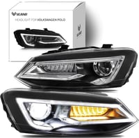 VLAND LED fényszóró Volkswagen Polo 6R 6C-hez (2011-2017) - Szekvenciális irányjelzővel, dupla lencsével 1
