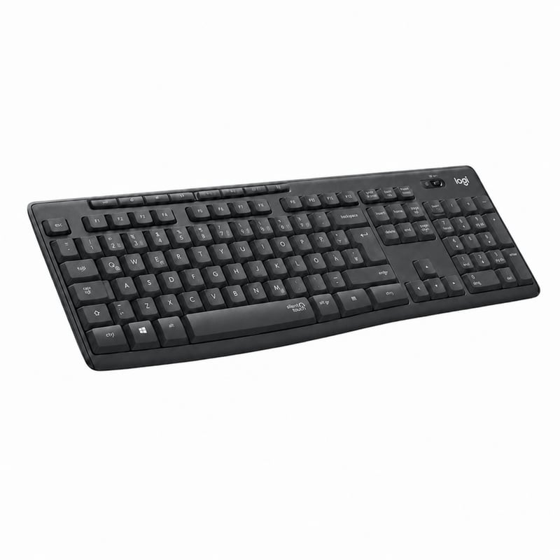Logitech MK295 Silent bežična tipkovnica, SilentTouch tehnologija, QWERTZ raspored, crna — samo tipkovnica (bez miša i USB prijamnika) — 1 kom.
