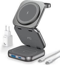 AC Island 5 az 1-ben MagSafe Kompatibilis iPhone Töltőállomás - Összecsukható Utazási Töltő iPhone 16/15/14/13/12, AirPods Pro, Apple Watch  1