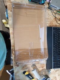 Tavă transparentă din acril Kurtzy cu mânere 50x30 cm - Tavă mare de servire dreptunghiulară din plastic — colț crăpat (stare: vezi a 2-a poză) 3