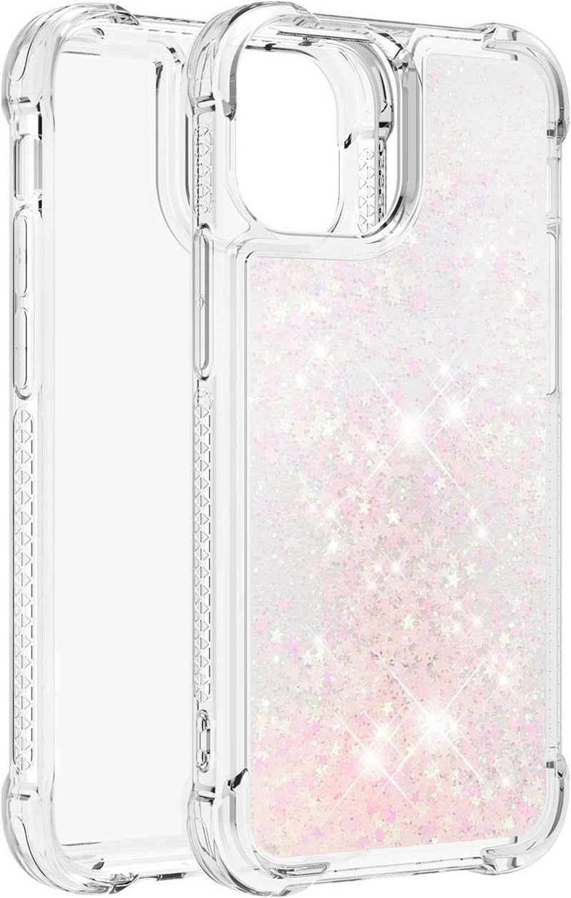 iPhone 13 Pro Max Áttetsző Szilikon Tok Csillogó Csillagmintával Lányoknak