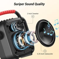 TONOR K7 Hordozható Bluetooth Karaoke Hangszóró 2 Vezeték Nélküli Mikrofonnal - Parti Hangrendszer USB/TF/AUX Csatlakozással, 9 Órás Üzemidő 2