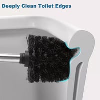 Einesin 4 darabos fekete WC-kefe szett, rozsdamentes acél nyéllel és cserélhető fejjel 3