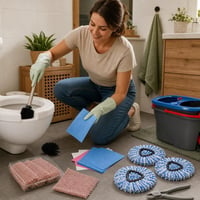 Set za čišćenje kupaonice: WC četka + 4 krpe + 30 spužvica + mop + alat + 12 pari rukavica 1